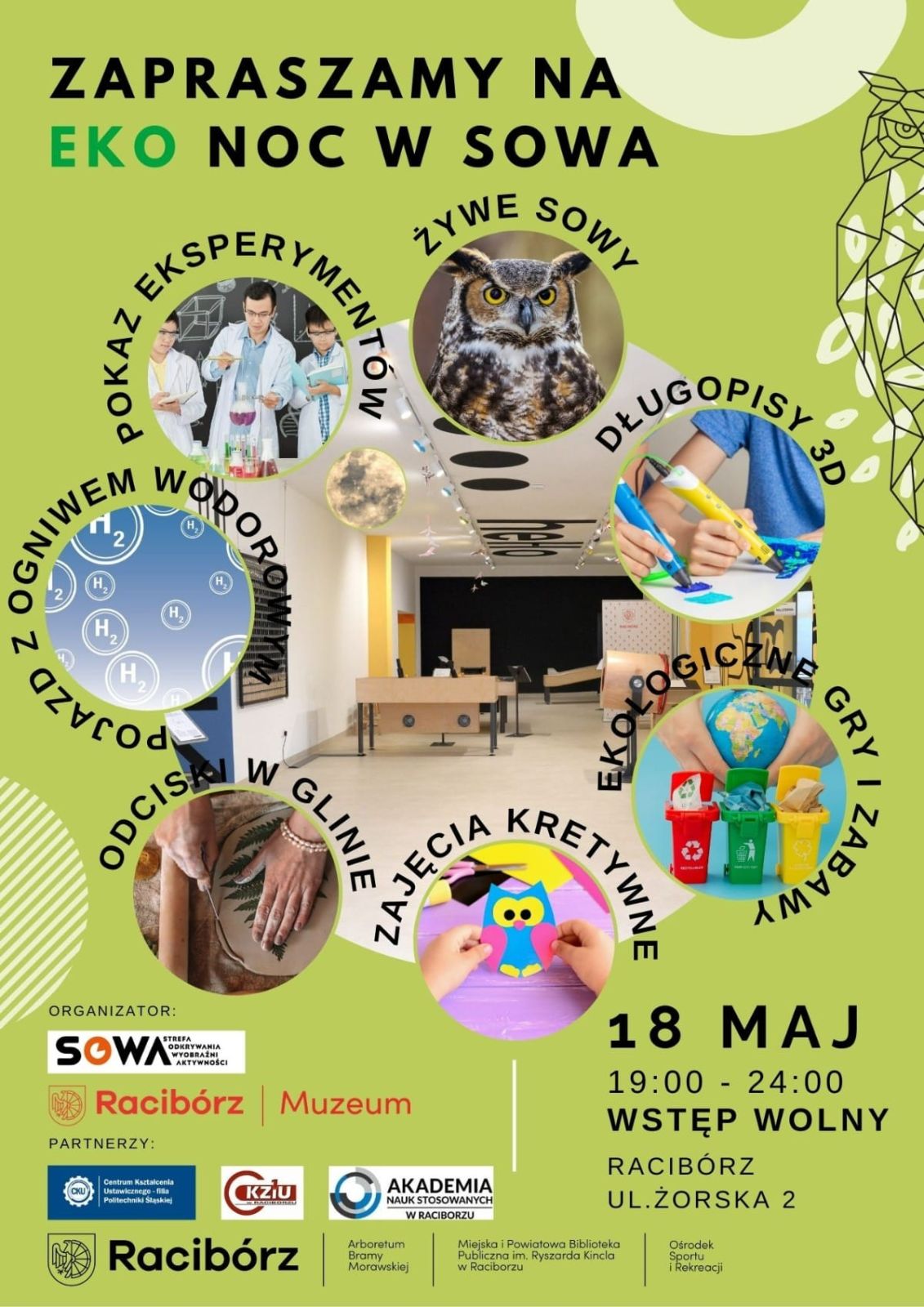 plakat Eko Noc w SOWA Racibórz