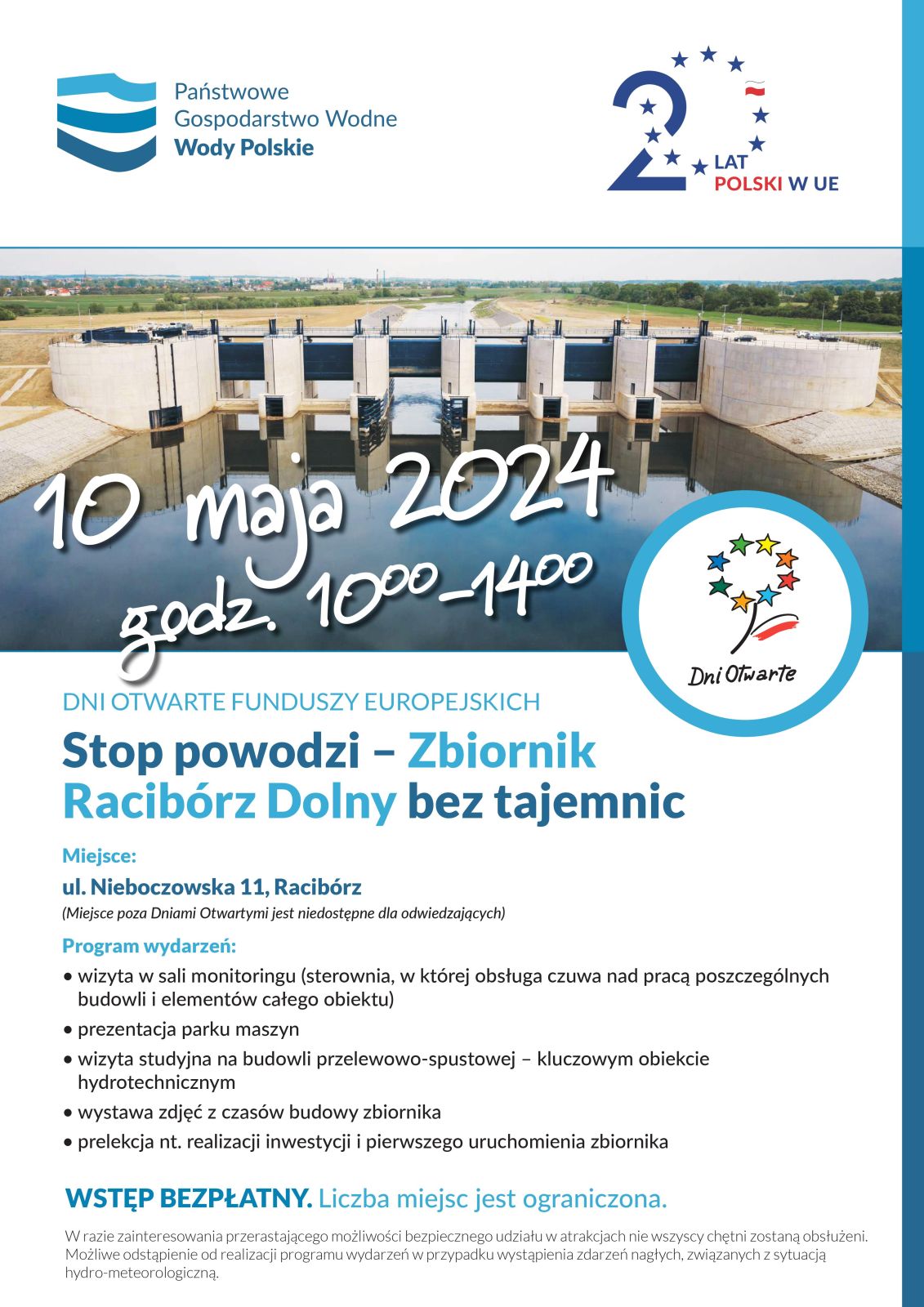 plakat Stop powodzi - Zbiornik Racibórz Dolny bez tajemnic