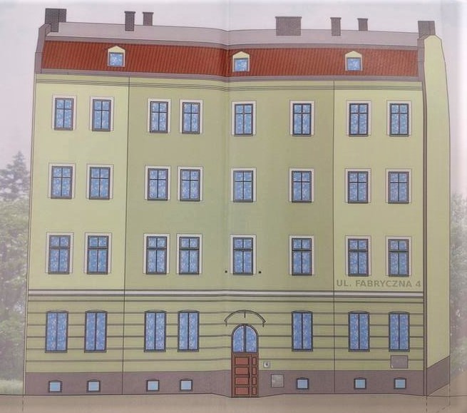 wizualizacja elewacji kamienicy przy ulicy Fabrycznej