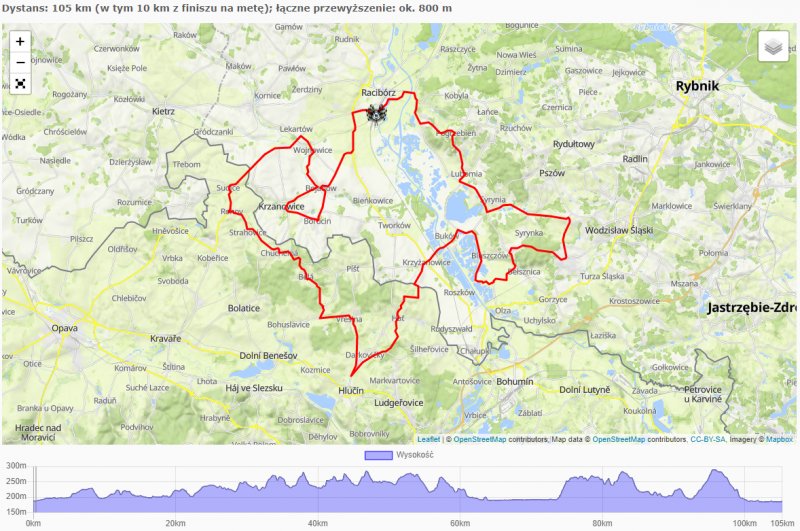 Mapa trasy śląskiego etapu rajdu