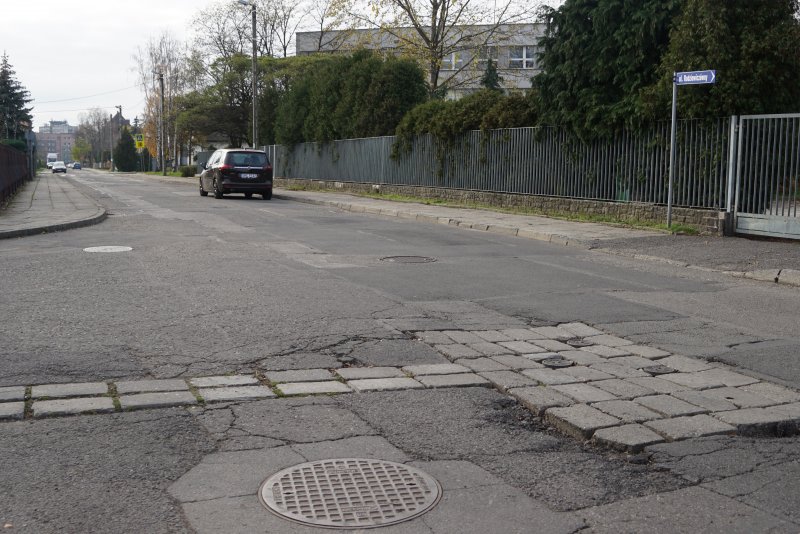 Aktualny stan ul. Cecylii (skrzyżowanie z ul. Rodziewiczówny)