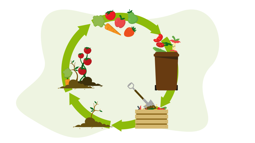 Cykl kompostowania - obrazek ilustracyjny