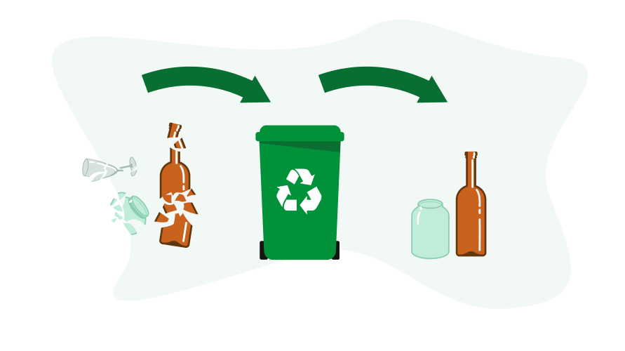 Recykling szkła - ilustracja
