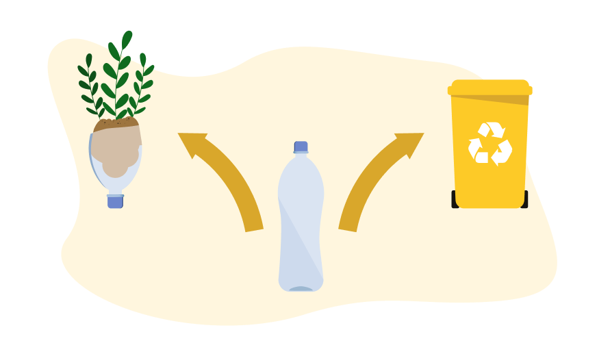 Recykling i upcykling - grafika ilustracyjna