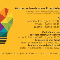 Marzec w Inkubatorze Przedsiębiorczości