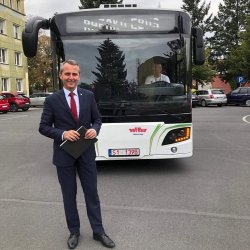 Elektrobus Rafako na ulicach Raciborza