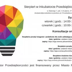 Sierpień w raciborskim Inkubatorze Przedsiębiorczości