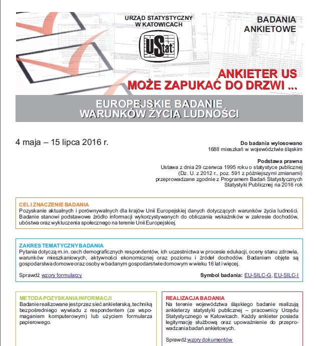 Plakat informujący o ankiecie