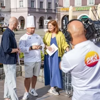 Plenerowe studio "Pytanie na śniadanie" w Raciborzu