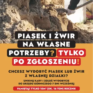Wydobywanie piasku i żwiru na własne potrzeby - informacja Państwowego Instytutu Geologicznego