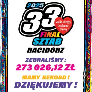 Rekordowa zbiórka 33. Finału WOŚP w Raciborzu – OFICJALNE ROZLICZENIE