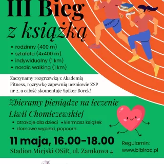Pobiegnij z biblioteką dla Liwii! Charytatywny III Bieg z Książką już wkrótce w Raciborzu