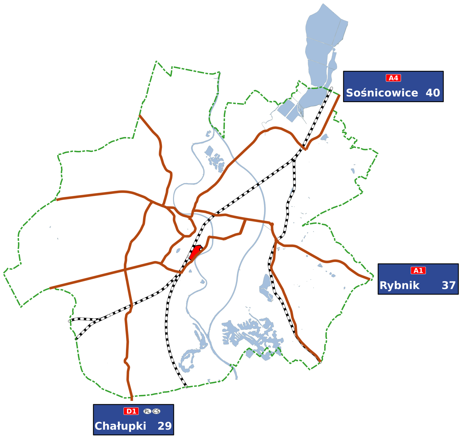 Map of road connections