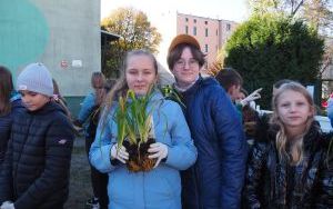 Uczniowie z SP13 sadzą rośliny w ogrodzie deszczowym (3)