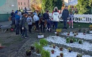 Uczniowie z SP13 sadzą rośliny w ogrodzie deszczowym (3)
