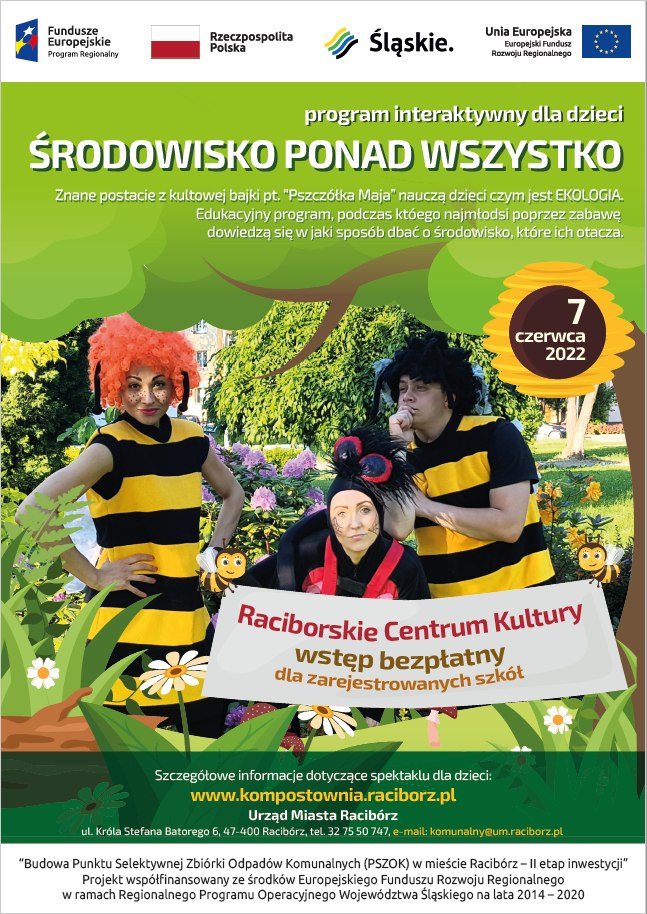 Plakat - Środowisko ponad wszystko z informacjami o spektaklu, które podane są w treści aktualności