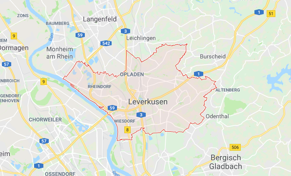 Granice administracyjne miasta Leverkusen