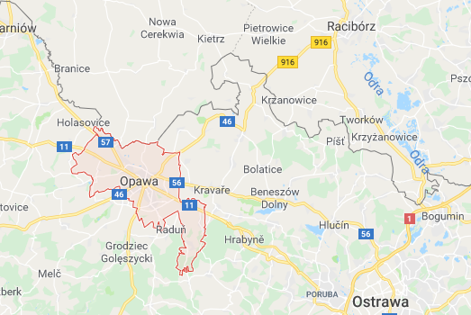 mapa miasta Opava