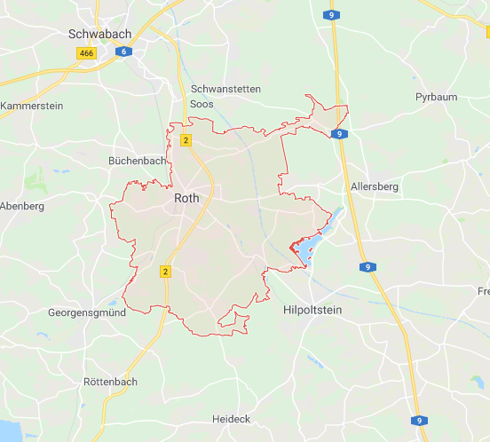 granice administracyjne miasta Roth