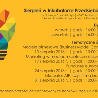 Sierpień w Inkubatorze Przedsiębiorczości