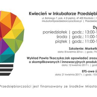 Kwiecień w Inkubatorze Przedsiębiorczości