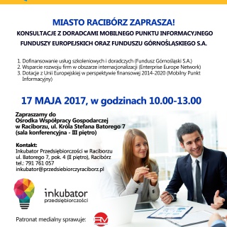 Bezpłatne konsultacje w Inkubatorze Przedsiębiorczości - 17.05.2017