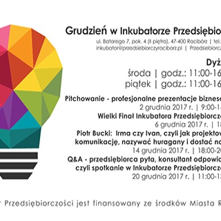 Grudzień w Raciborskim Inkubatorze Przedsiębiorczości