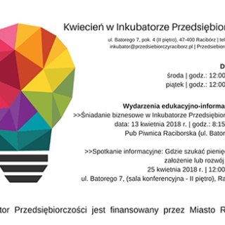 Kwiecień w Raciborskim Inkubatorze Przedsiębiorczości