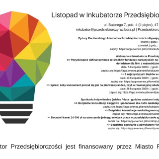 Listopad w Raciborskim Inkubatorze Przedsiębiorczości