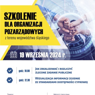 Bezpłatne szkolenie dla organizacji pozarządowych z regionu